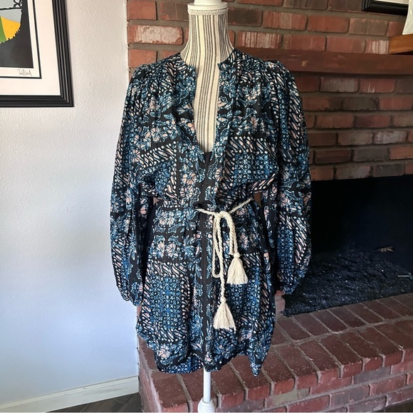 NWT Ulla Johnson Nerissa Belted Coverup Mini Dress in Azure Sz L - Picture 3 of 12